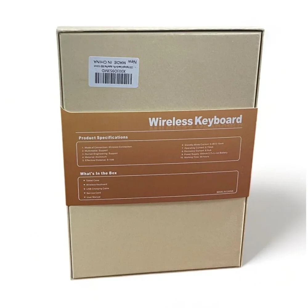 Keyboard Case for Apple iPad 2022 10.9, Wireless, USB Charging Cable, New